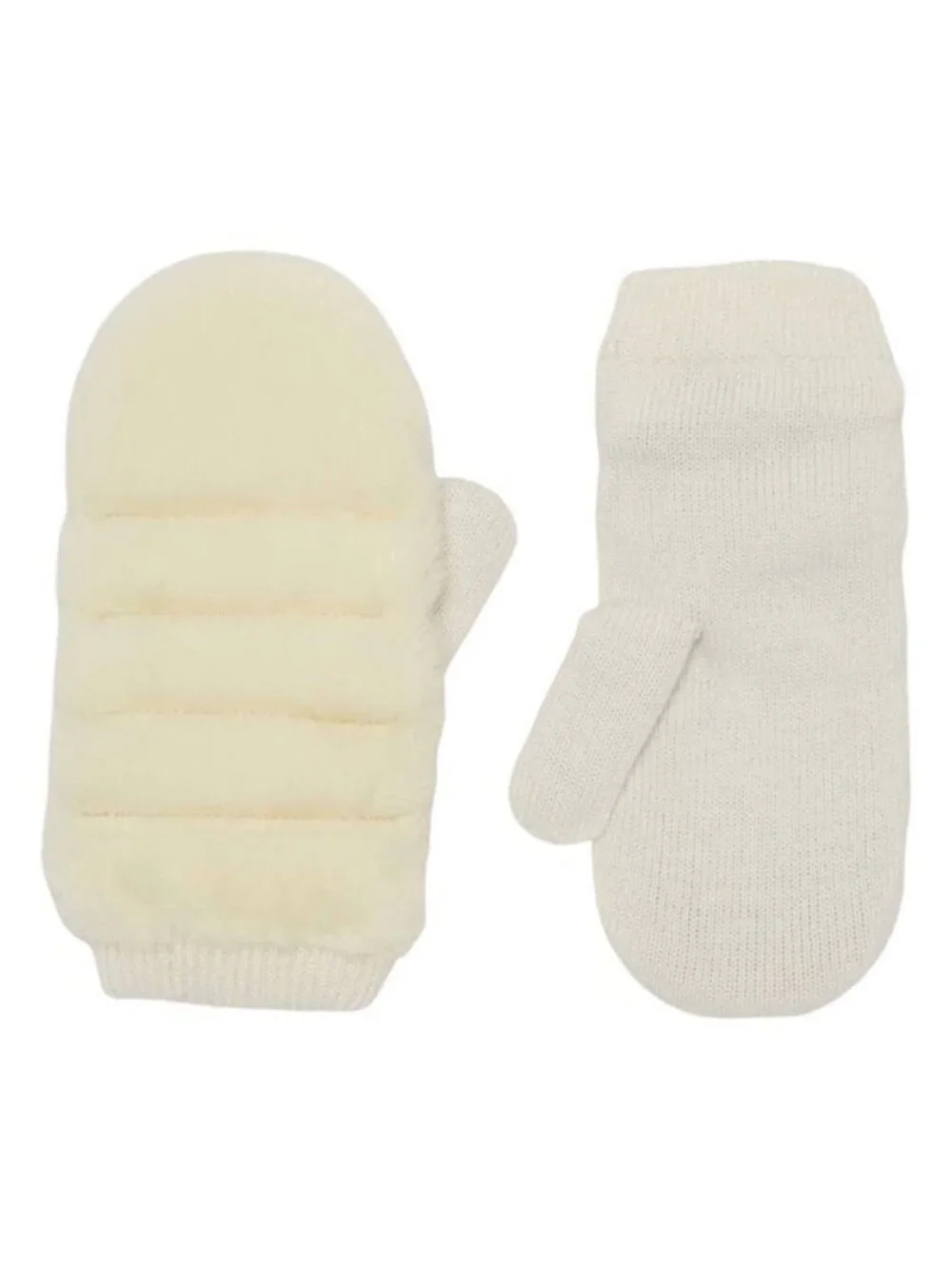 UGG All Over Faux Fur Quilted Mittens Ivory Size Large / X-Large NEW